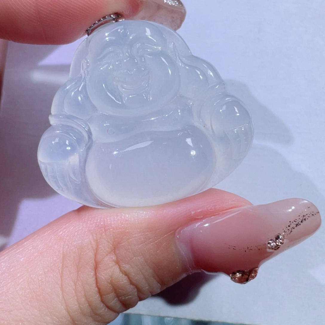 翡翠颈饰18K金镶嵌佛公