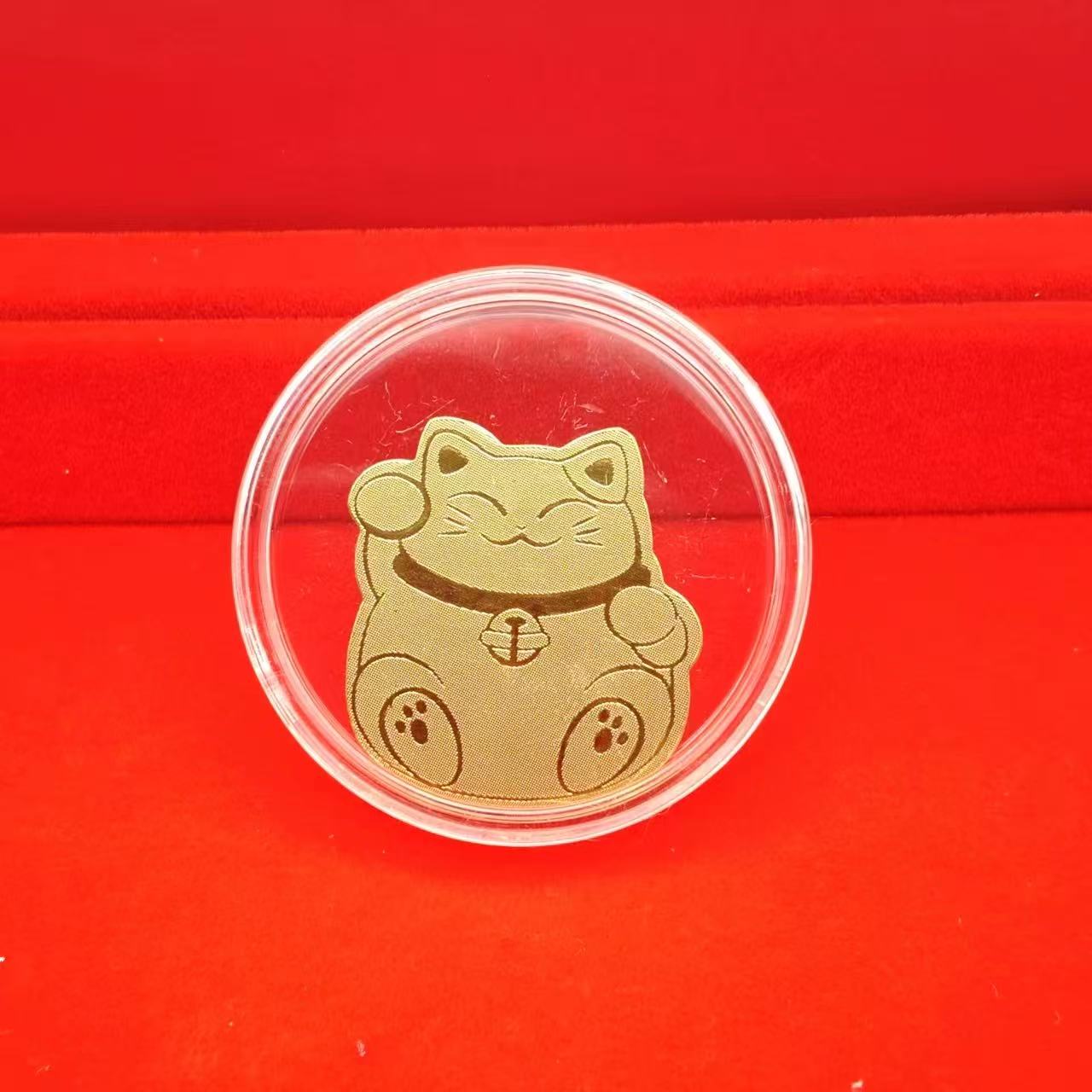 爆火新款含金手机贴纸招财猫有钱花正品适合送礼