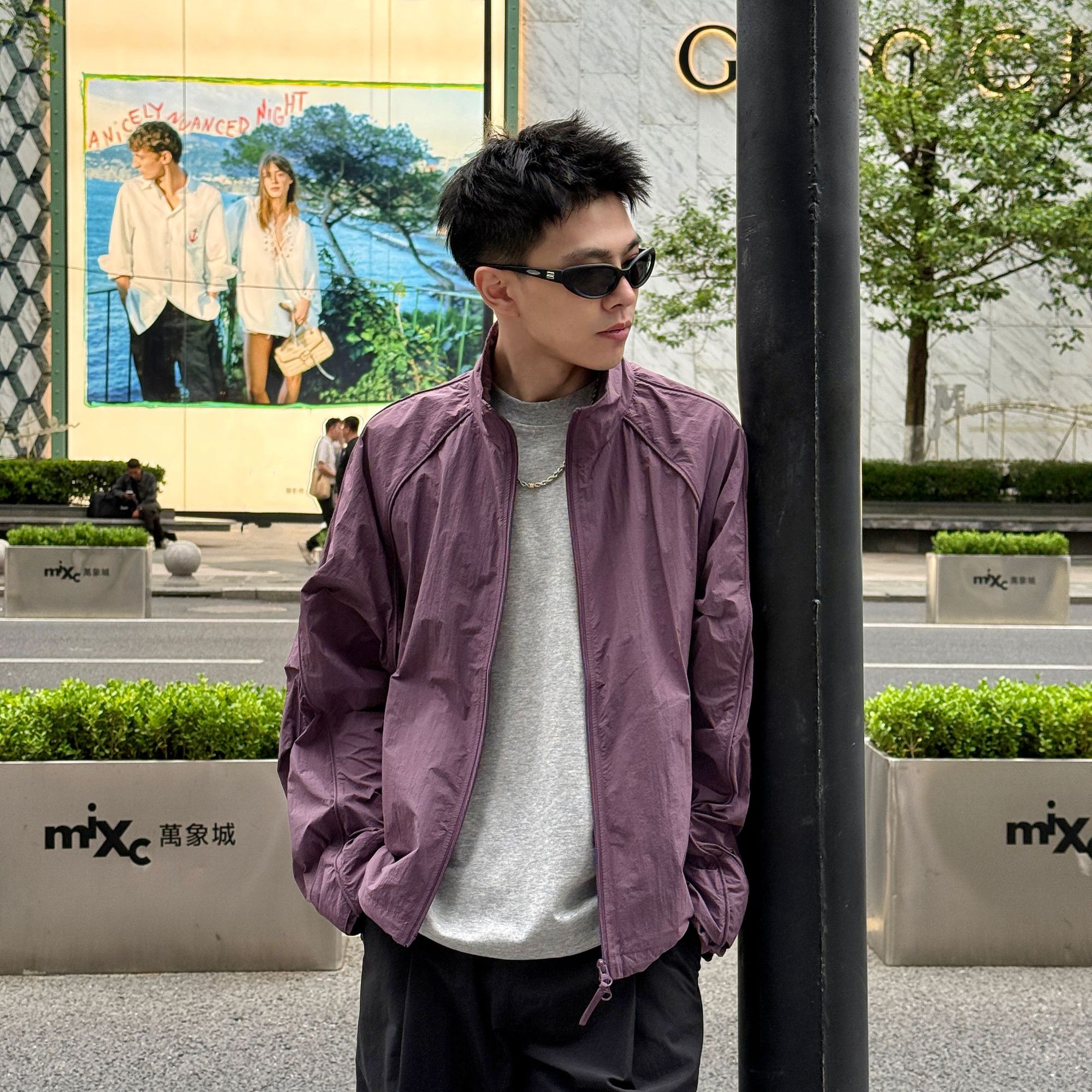 【Mirari】夏季新款男士休闲夹克百搭宽松立领外套男潮牌上衣WT001