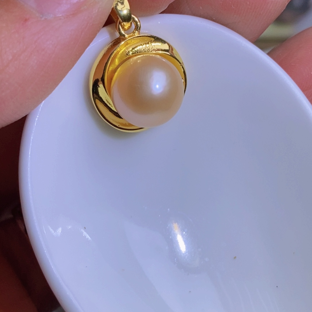 银S925镶嵌天然淡水珍珠淡水珍珠