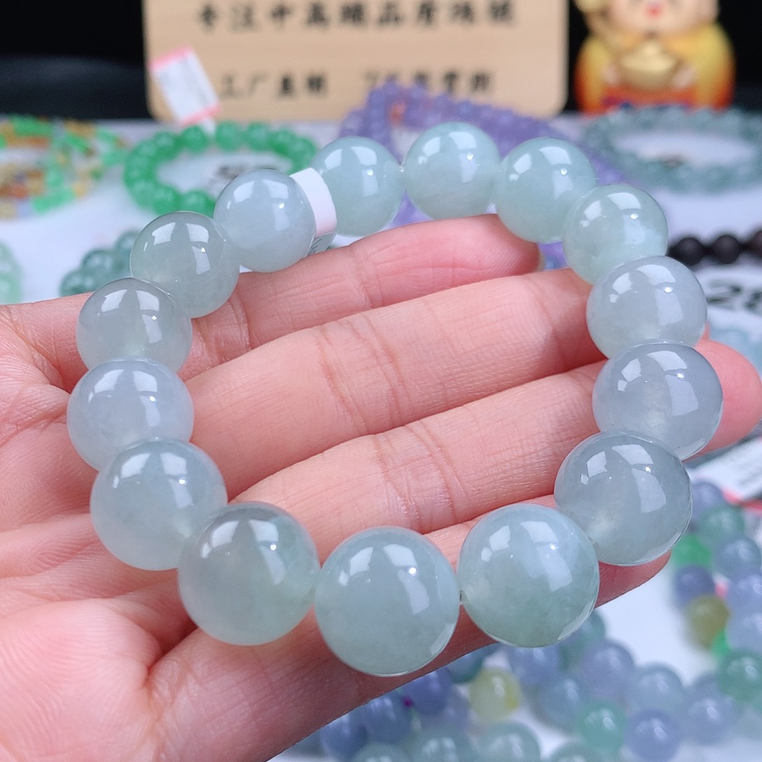 翡翠手链未镶嵌卡13.3mm