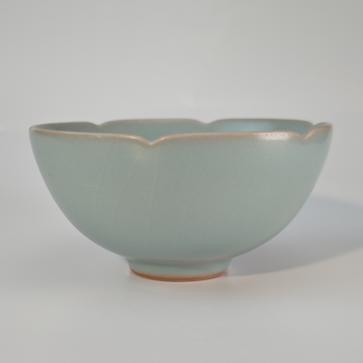 【溱水河甄选】花口杯1级 汝窑主人杯全手工精工薄胎仿古釉 90毫升