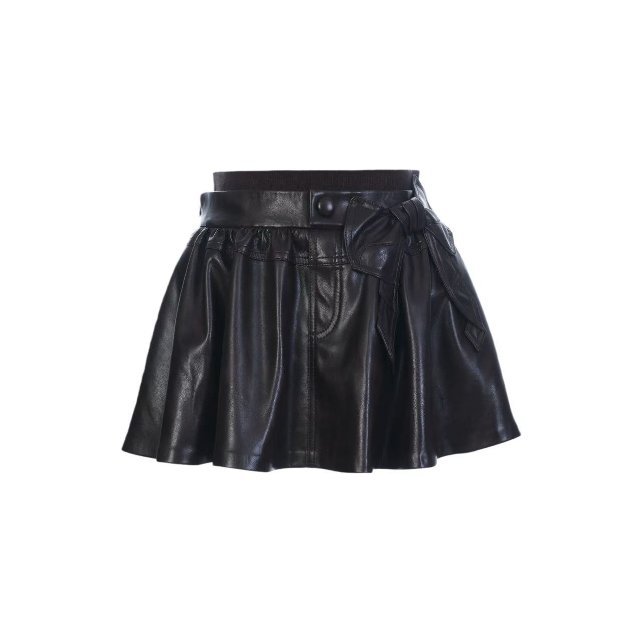 拉飞姆2026春 立体蝴蝶结PU皮蓬裙LF26C21SS268