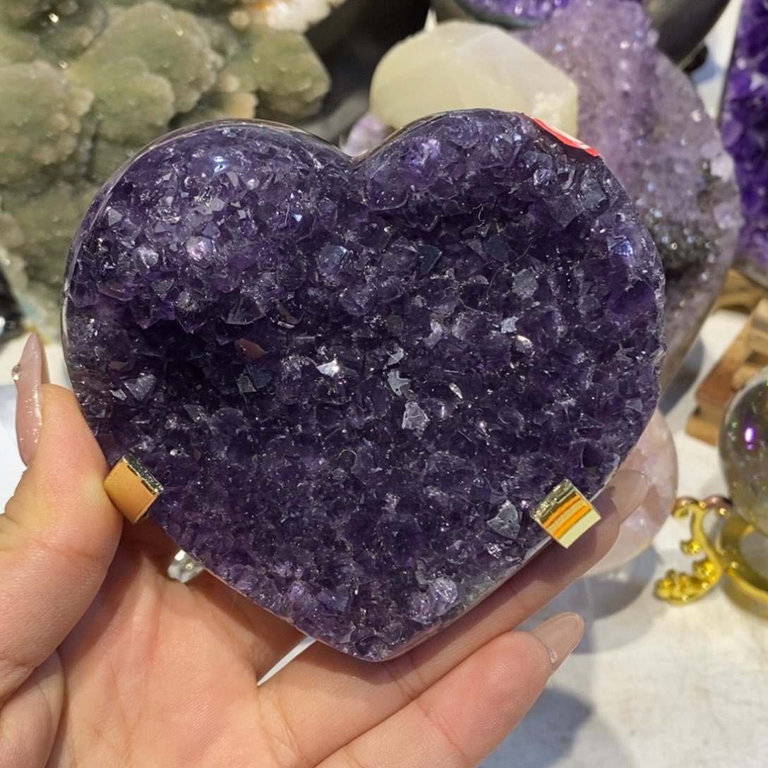 未镶嵌珠宝半成品紫晶帝王紫爱心