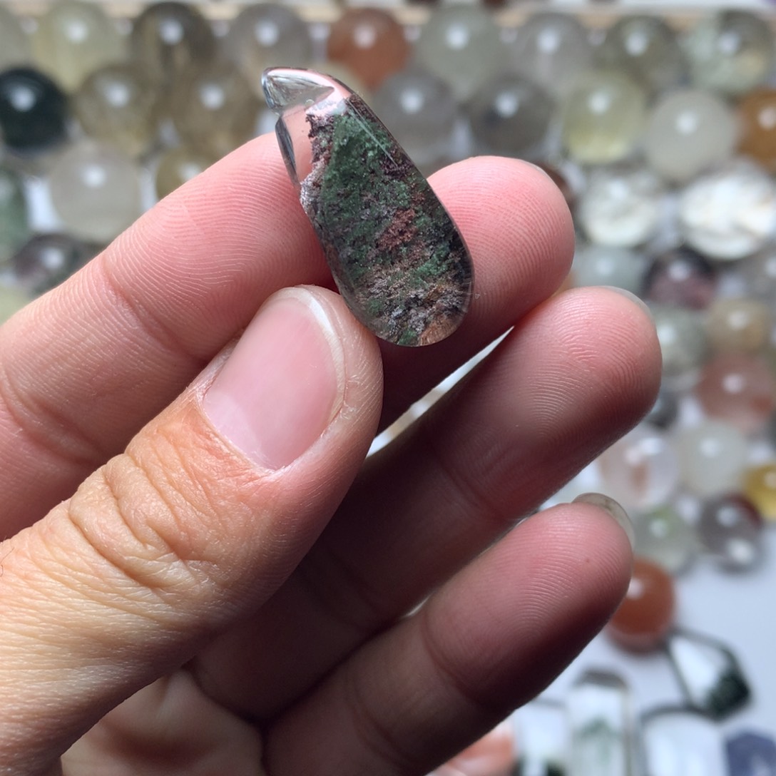 水晶珠宝半成品未镶嵌幽灵吊坠