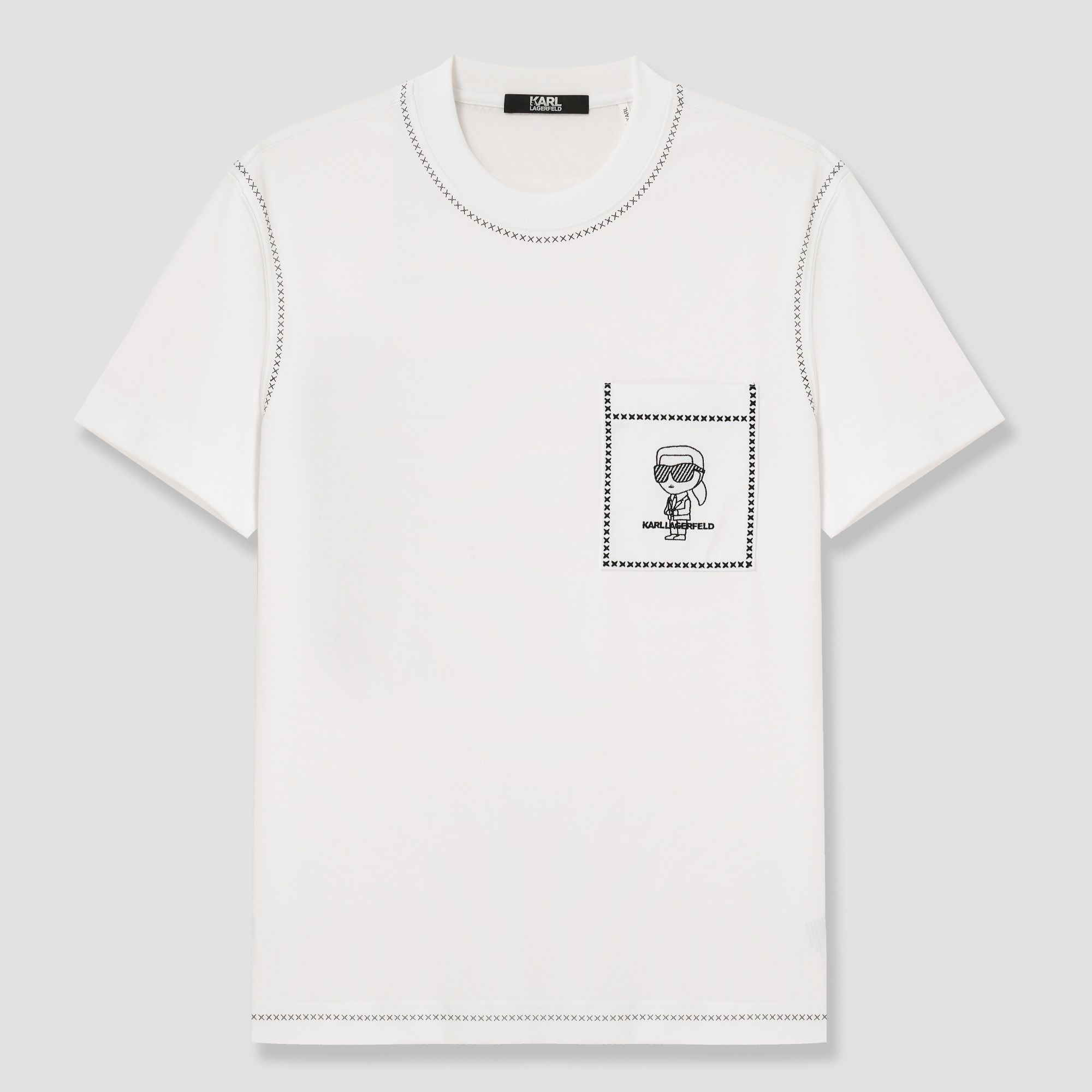 【臻享男装】KARL LAGERFELD卡尔拉格斐头像口袋短袖T恤P22Z1758商品图