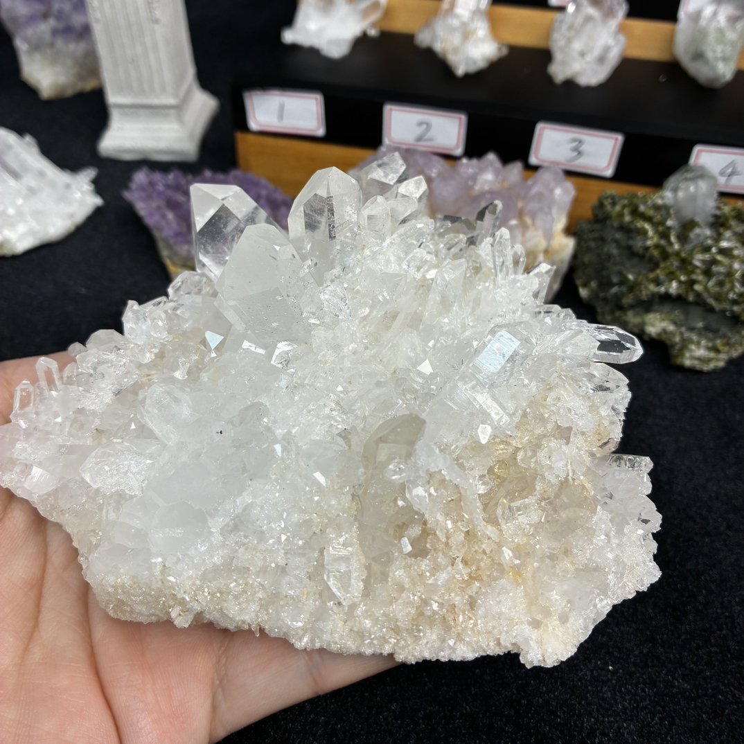 天然白水晶簇标本鱼缸装饰消磁观赏矿石摆件