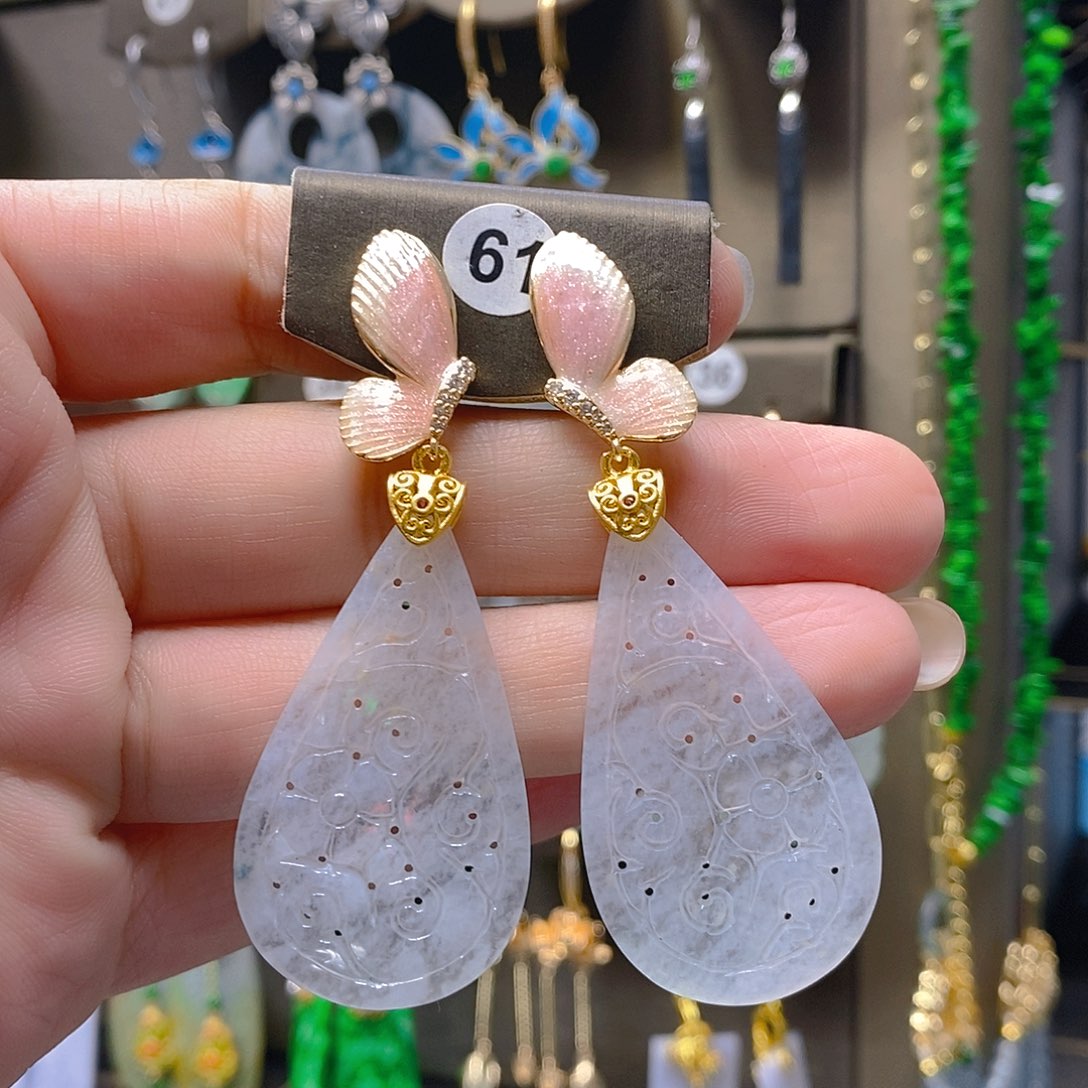 未镶嵌翡翠耳饰翡翠