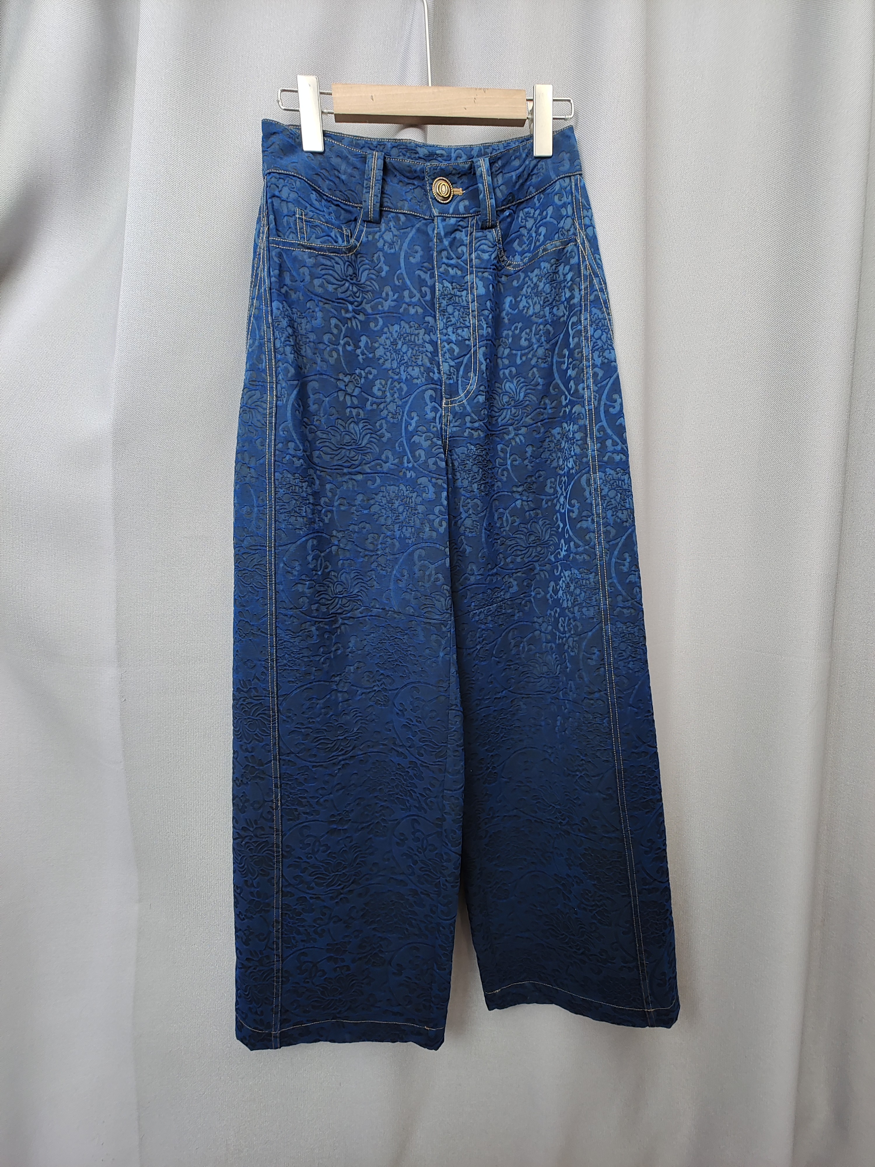 【绮云纱庄】 香云纱油丝面料直筒裤