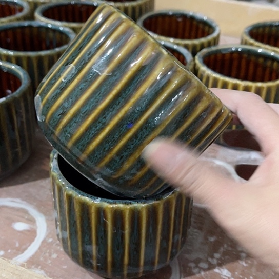 多肉绿植陶瓷花盆，有孔，微瑕