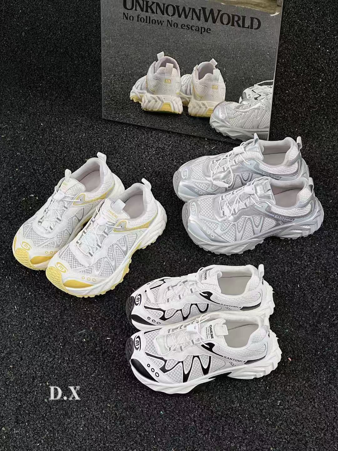 D.X SUCH夏季百搭muji风休闲运动女鞋透气平跟时尚网面ol