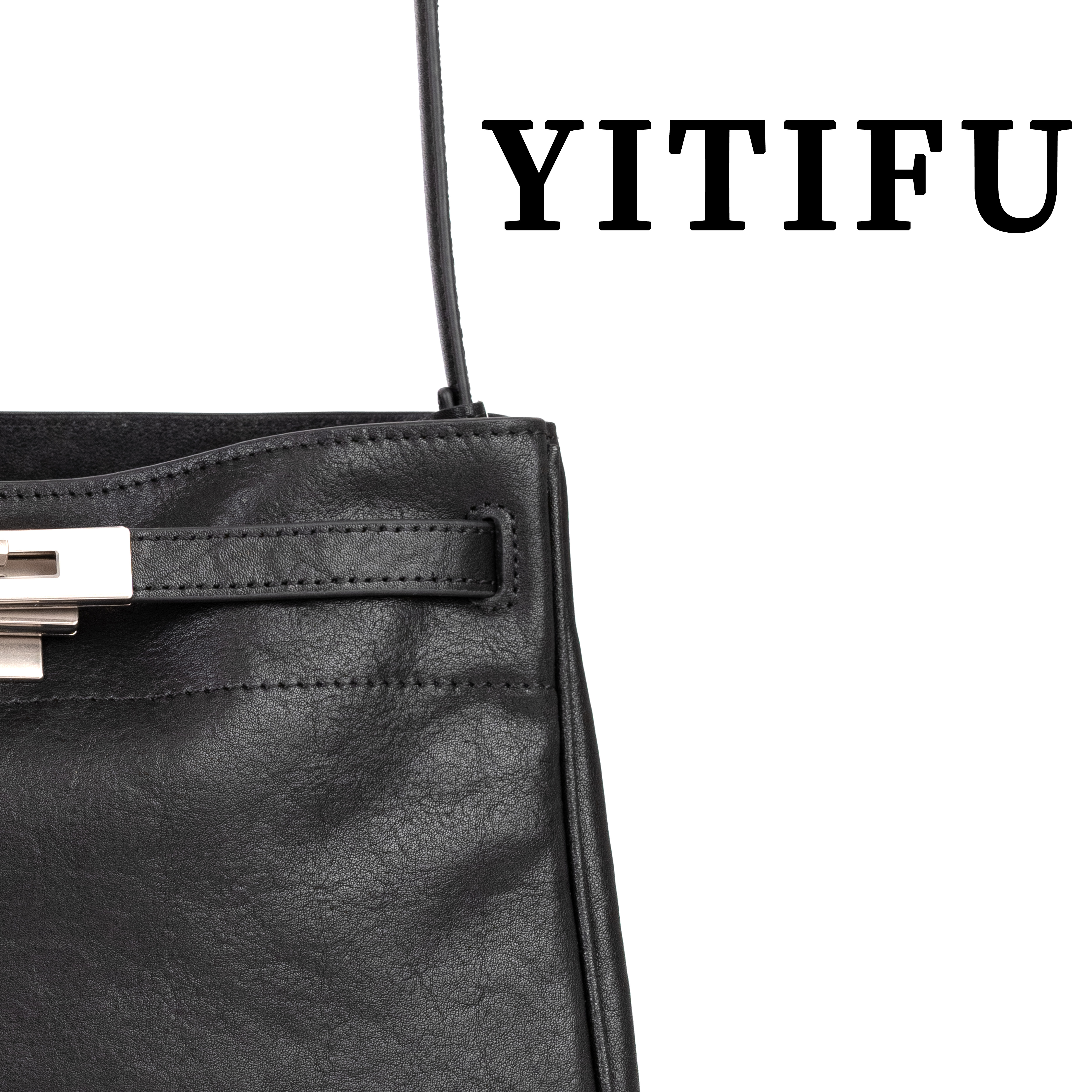 伊媞芙真皮手提包轻奢时尚牛皮腋下女士包小众简约秋冬潮流休闲