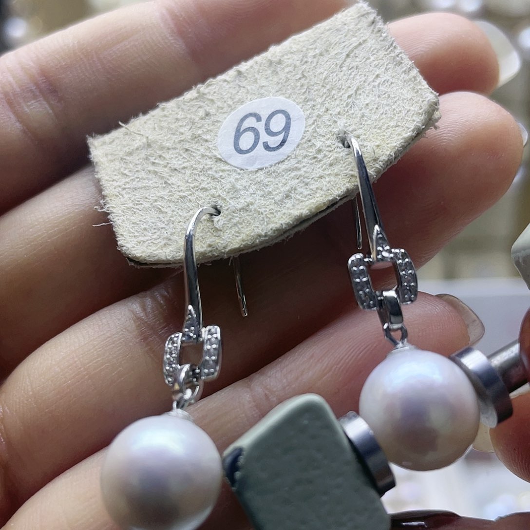 淡水珍珠耳饰银S925镶嵌