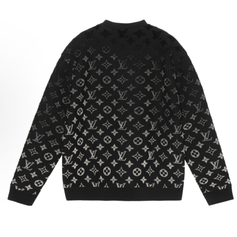 未使用 LouisVuitton/路易威登 M码/XXL码/渐变黑色三花满印毛衣