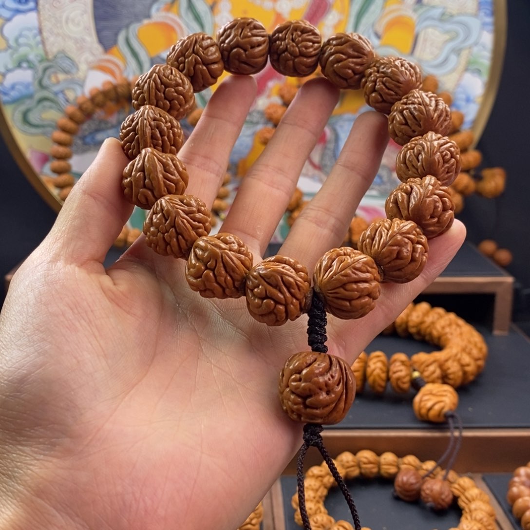 桃核手串龙纹桃核豹子头