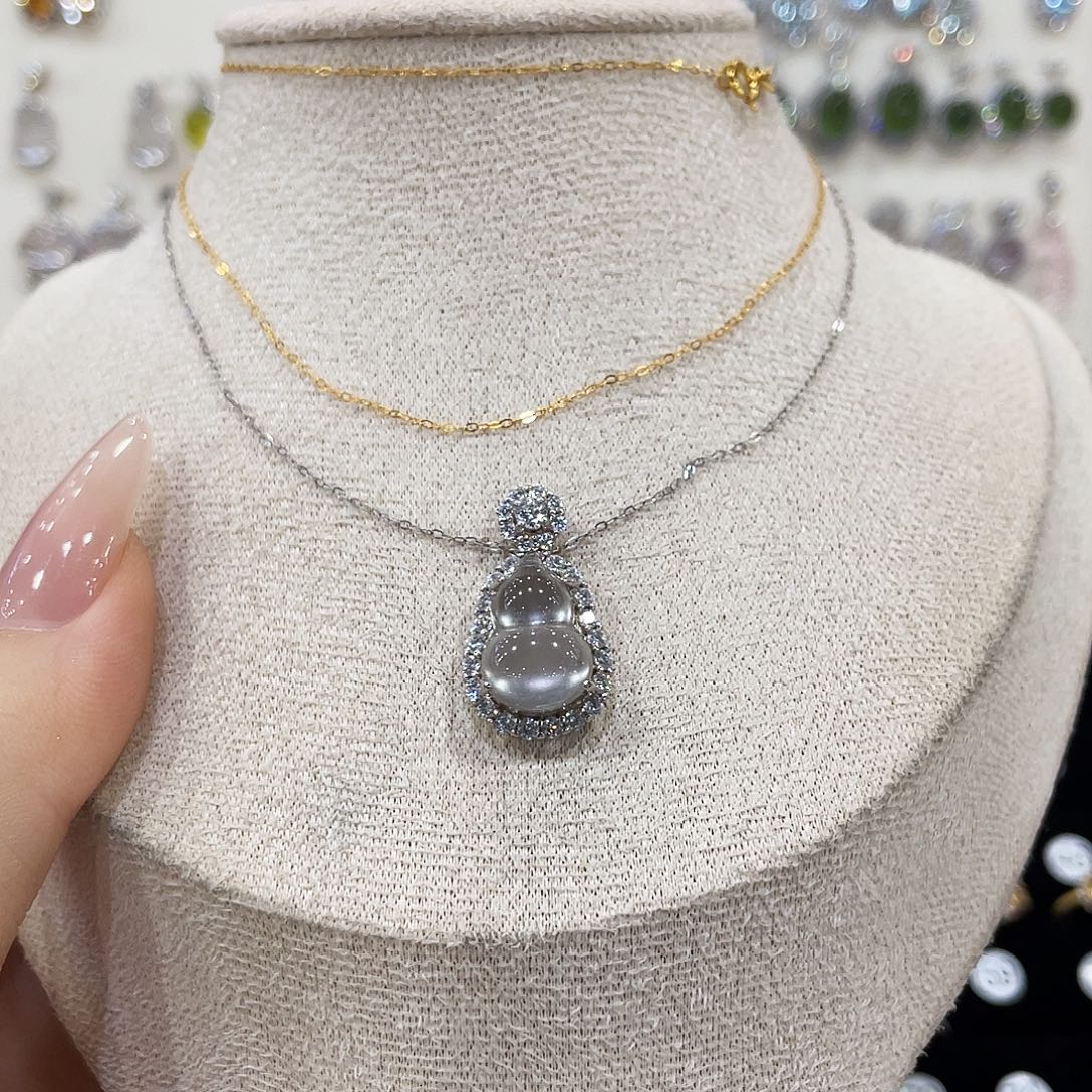 *****石英质玉银S925镶嵌颈饰