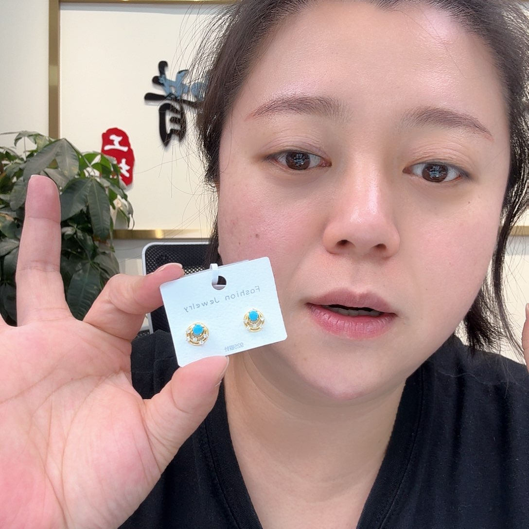 银S925镶嵌绿松石珠宝奇石74 多样性发货发其一