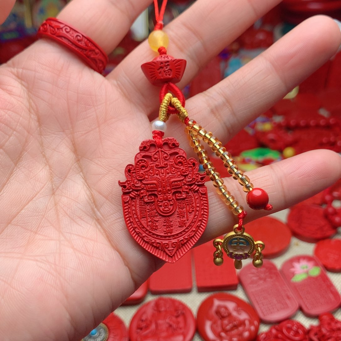 天然辰砂工艺品朱砂手机坠