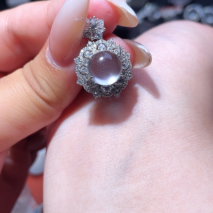 石英质玉银S925镶嵌颈饰