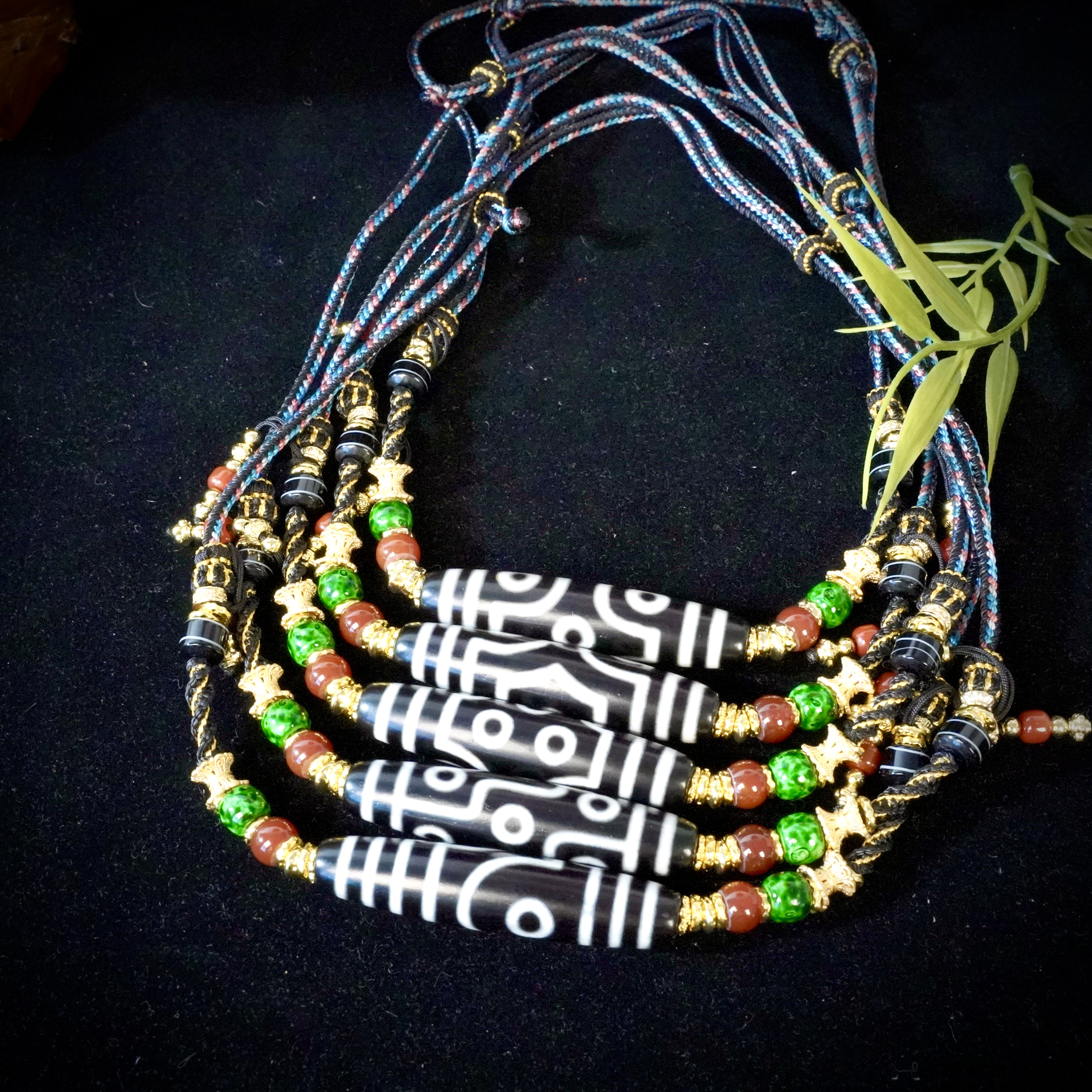 【老佛爷】0066-七眼天珠玛瑙锁骨链-多样性随机发