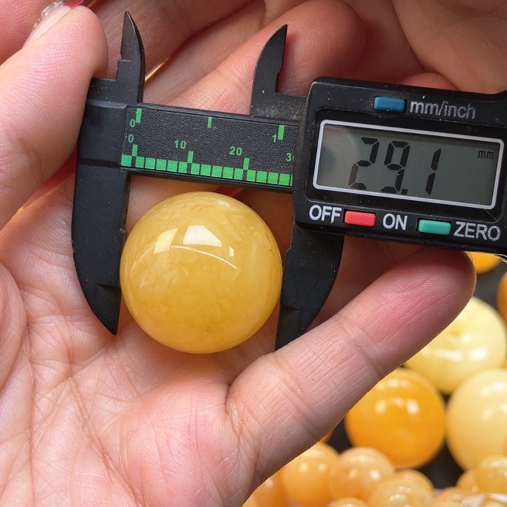 蜜蜡裸石未镶嵌蜜蜡转运珠