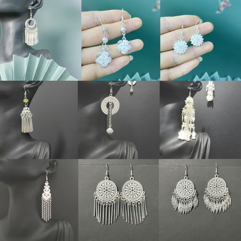 合金耳饰 219-339灯笼铃铛耳环网红小众新中式耳环民族风耳环