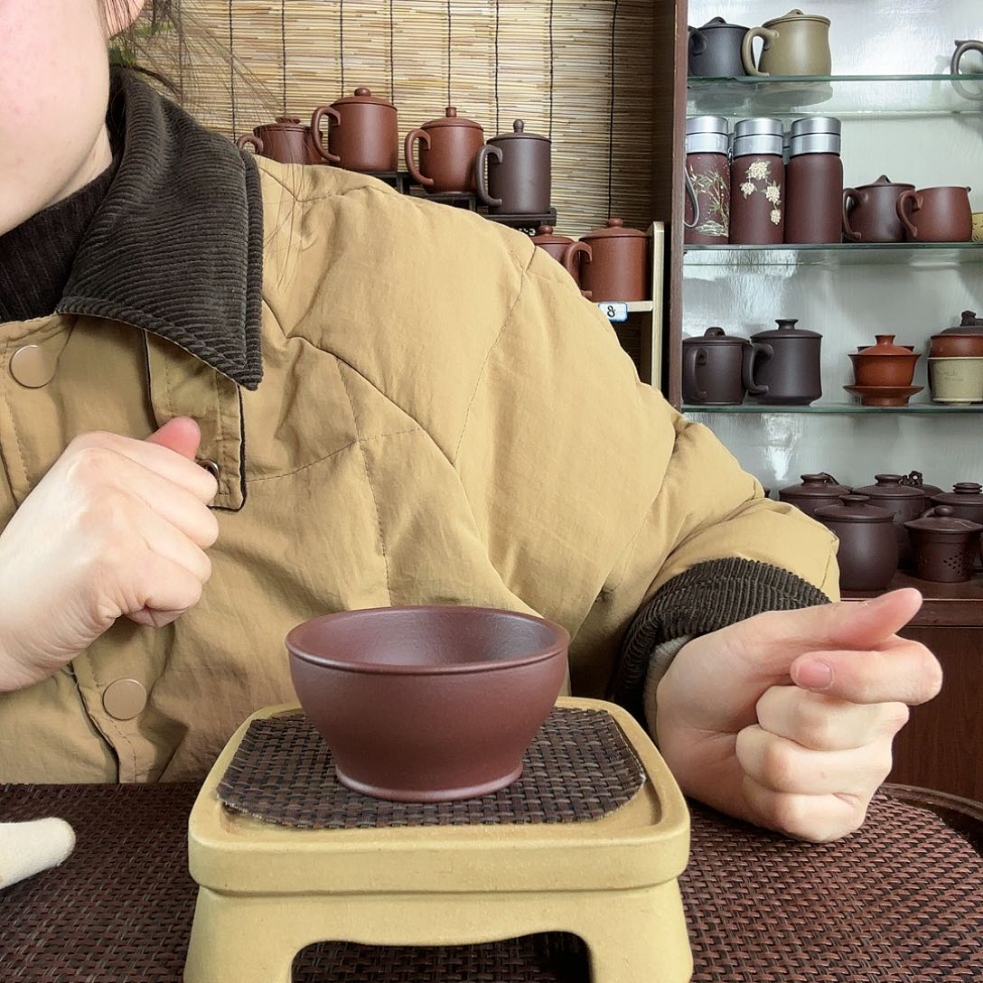 紫砂茶杯深井紫泥瓢口主人杯一个80CC左右