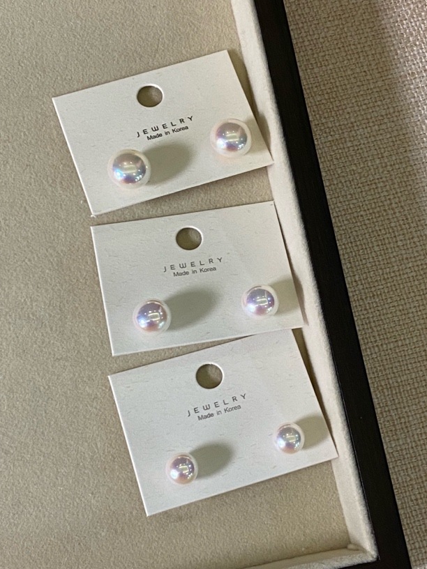 铜合金耳饰 法式人鱼姬色面包珠珠气质百搭