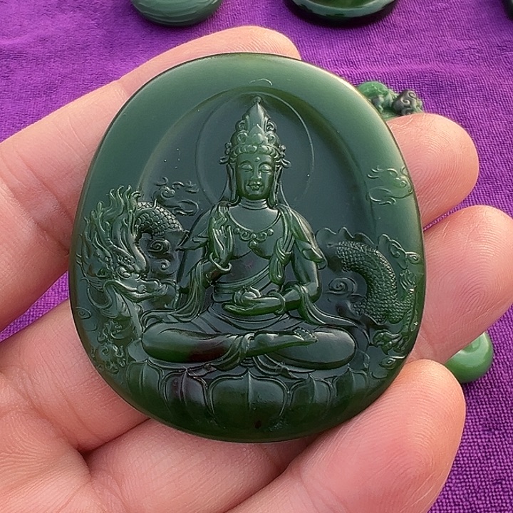 和田玉（碧玉）未镶嵌吊坠(不含链)