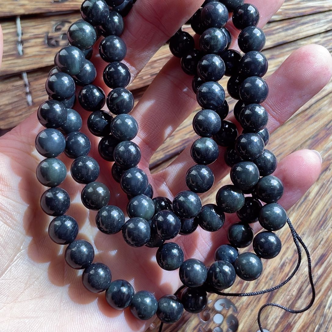 和田玉手串未镶嵌108卡8圆珠