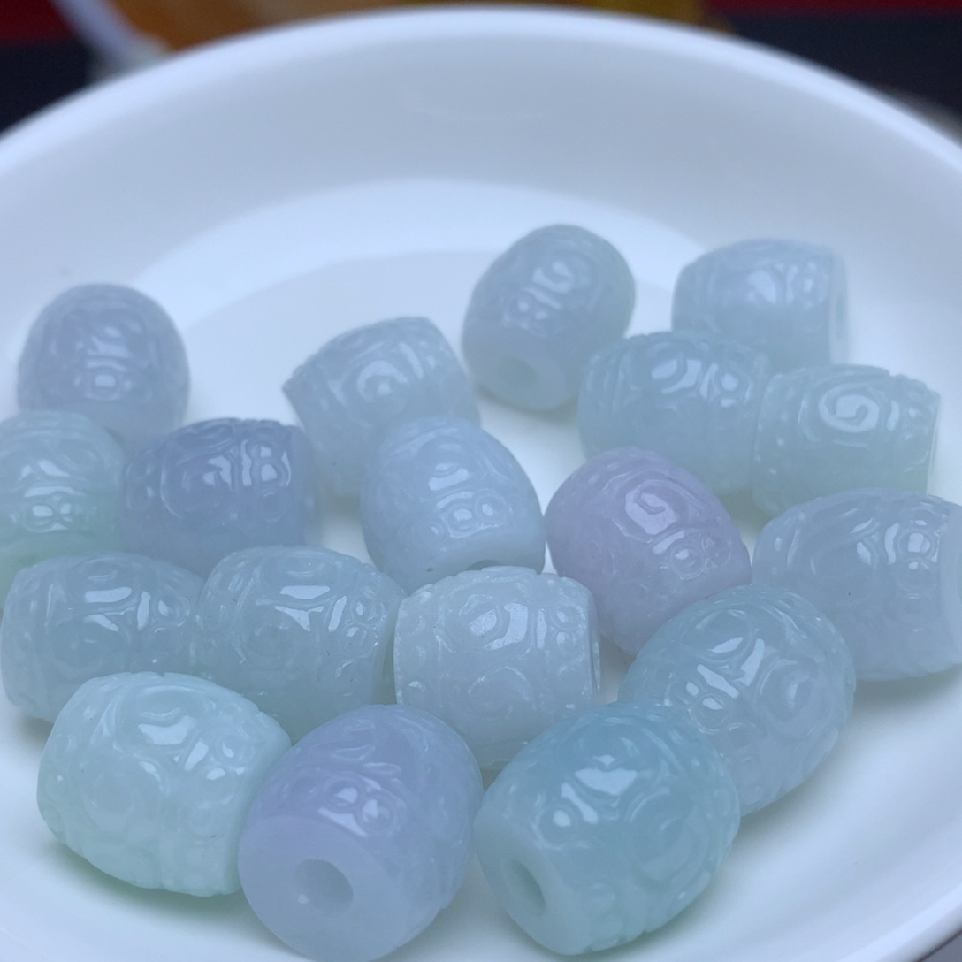 【闪购商品】翡翠手链未镶嵌卡13乘12.7冰桶珠2个