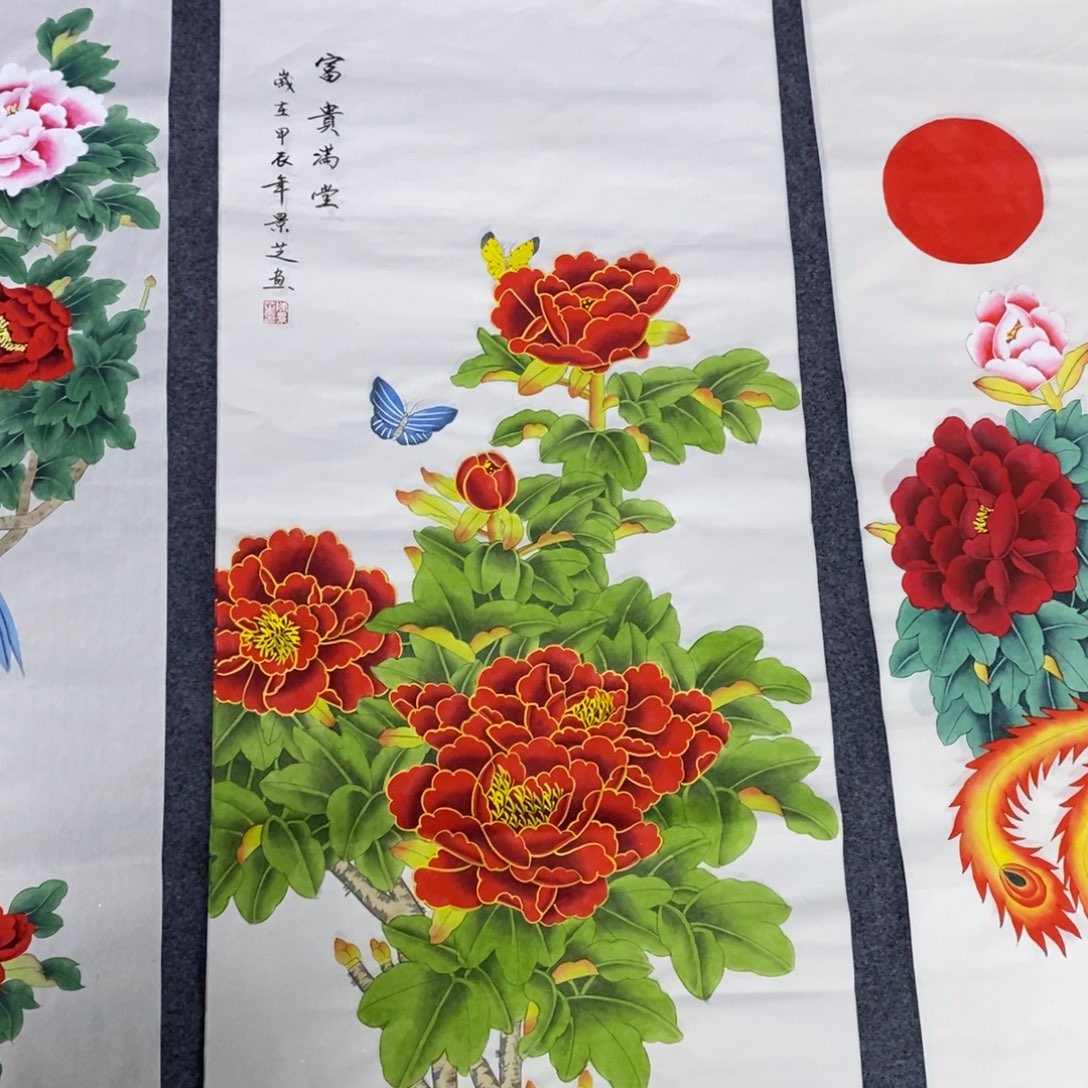 国画尺寸100✖️50三尺工笔纯手绘