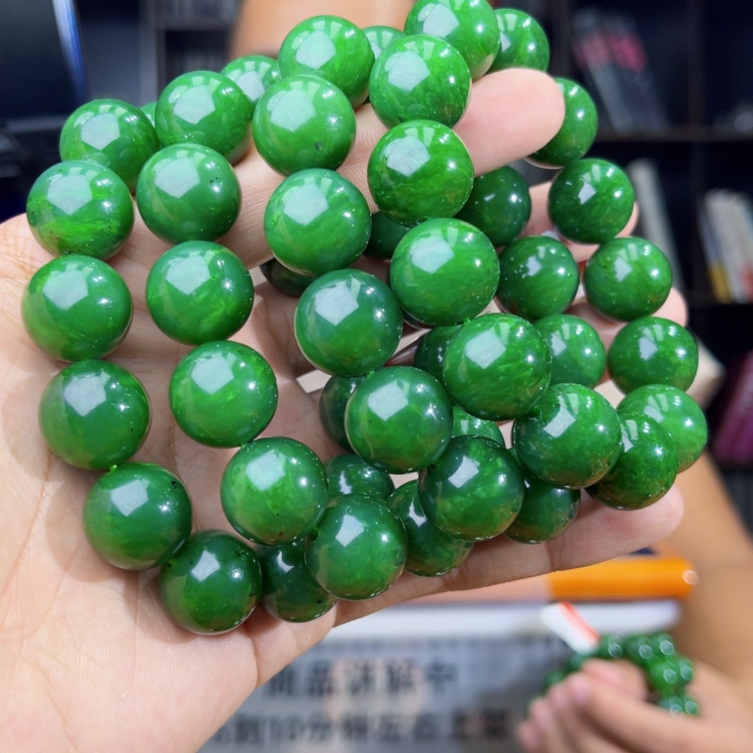 手串未镶嵌和田玉纯天然俄罗斯五号矿琉璃翠卡16多样性发其一