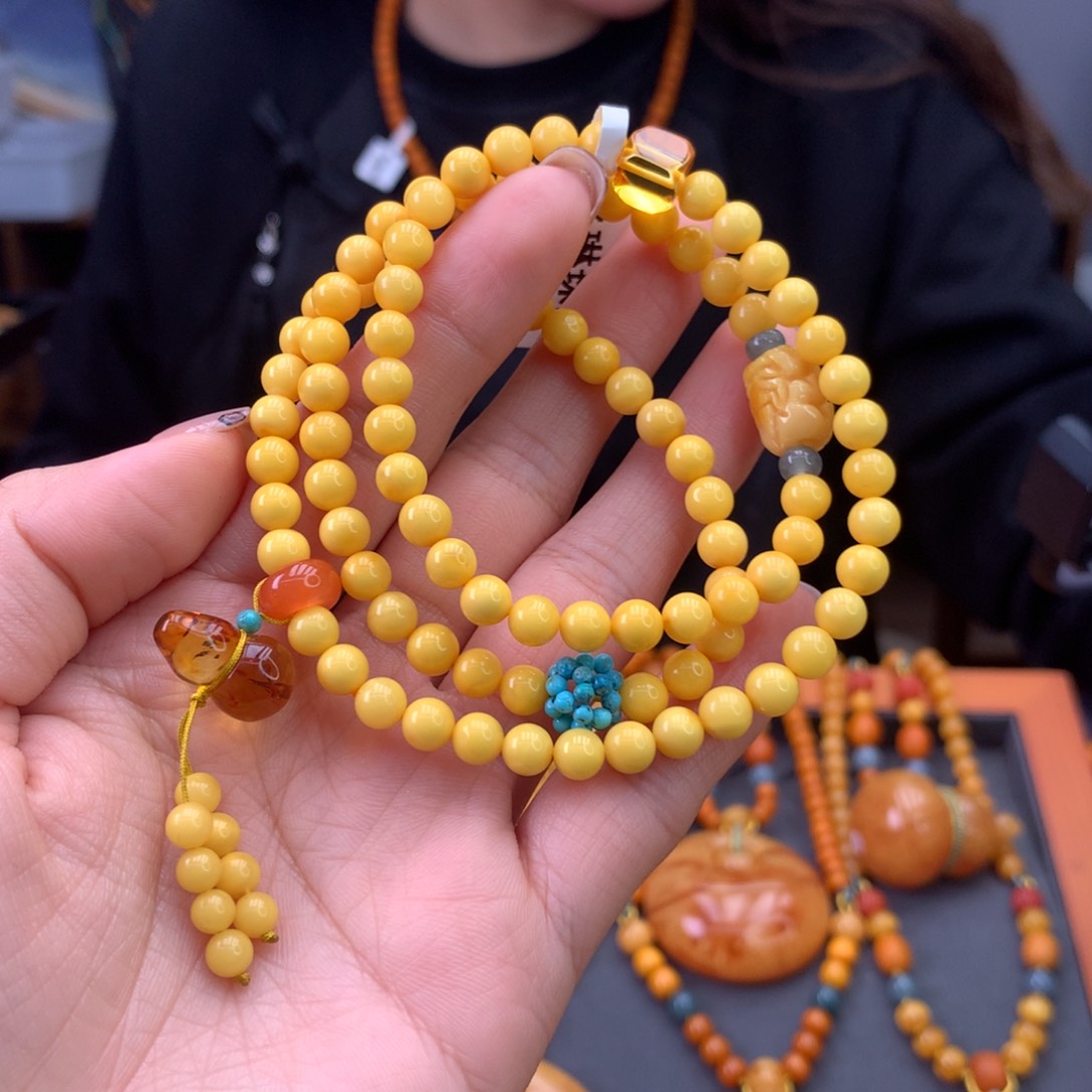 蜜蜡手串未镶嵌天然