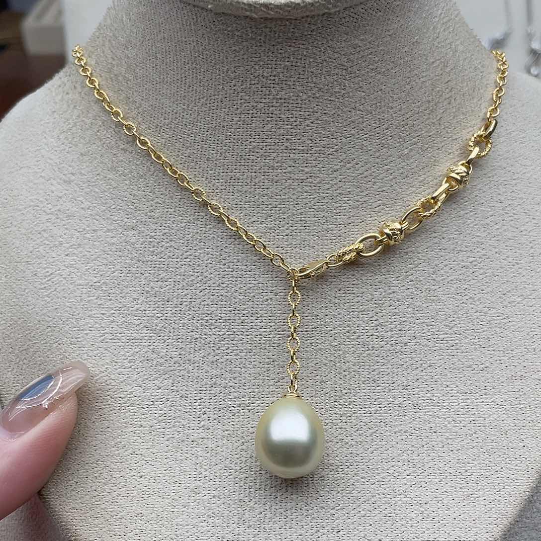 套链97银S925镶嵌淡水珍珠