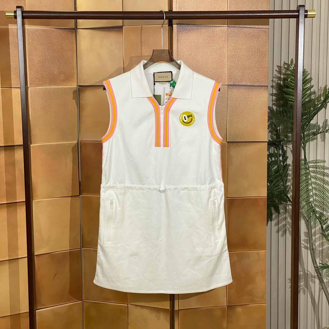 全新未使用 GUCCI/古驰 24ss笑脸刺绣字母logo连衣裙/m码/42190