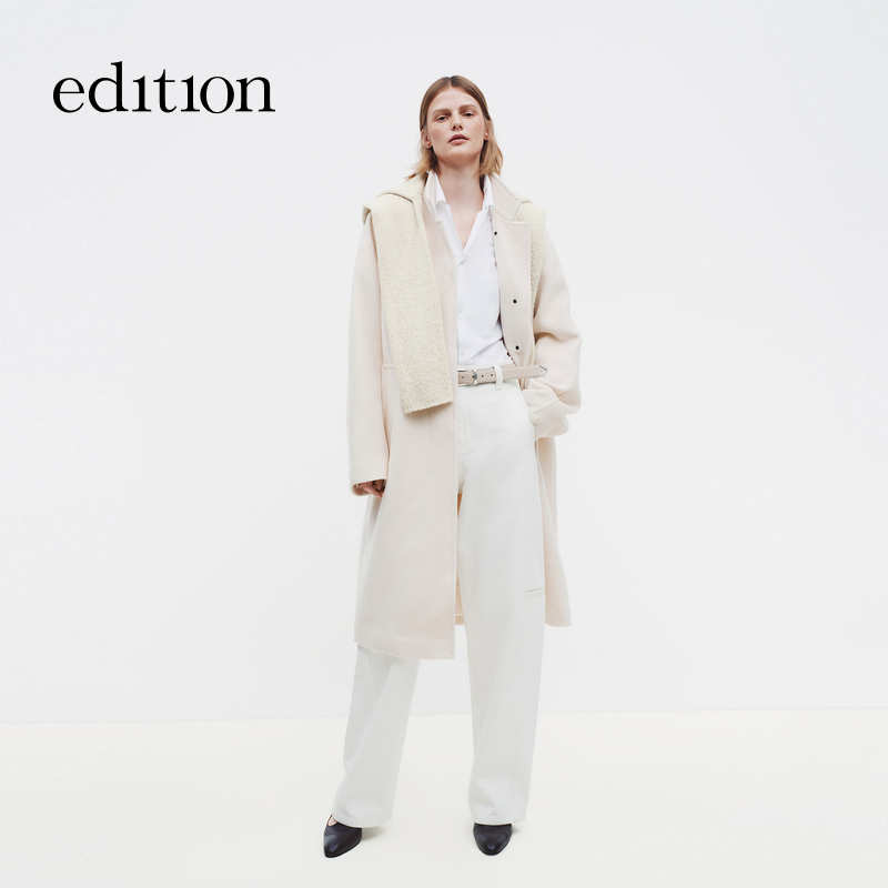 【商场同款】edition2026春季新款双面呢长款茧型大衣#EBF1OVC005
