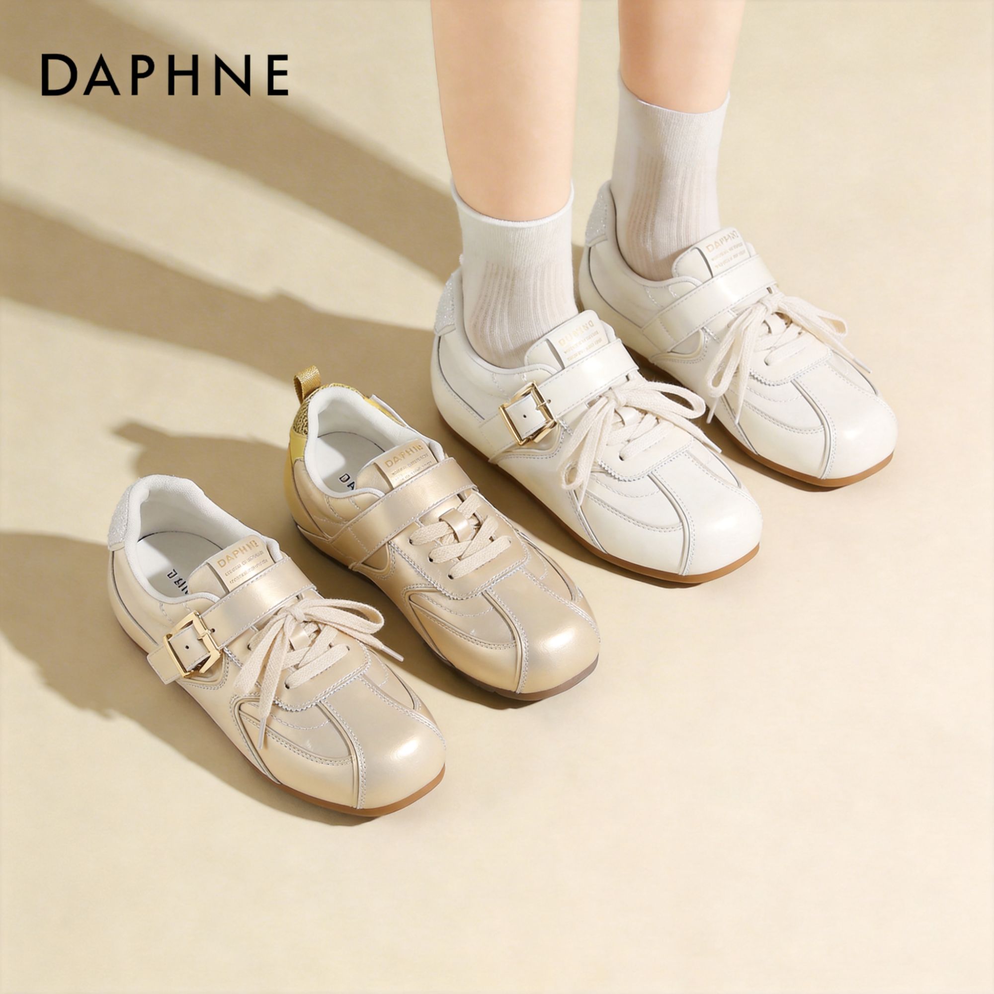 达芙妮新款 时尚复古圆头软底舒适百搭女款春季休闲鞋商品图