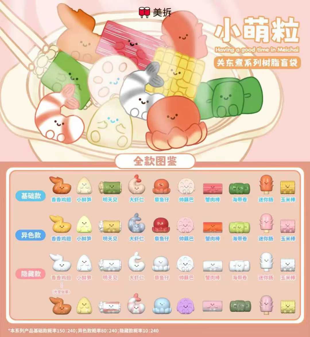 【拆盒】美拆小萌粒关东煮系列树脂盲袋美拆萌粒盲袋