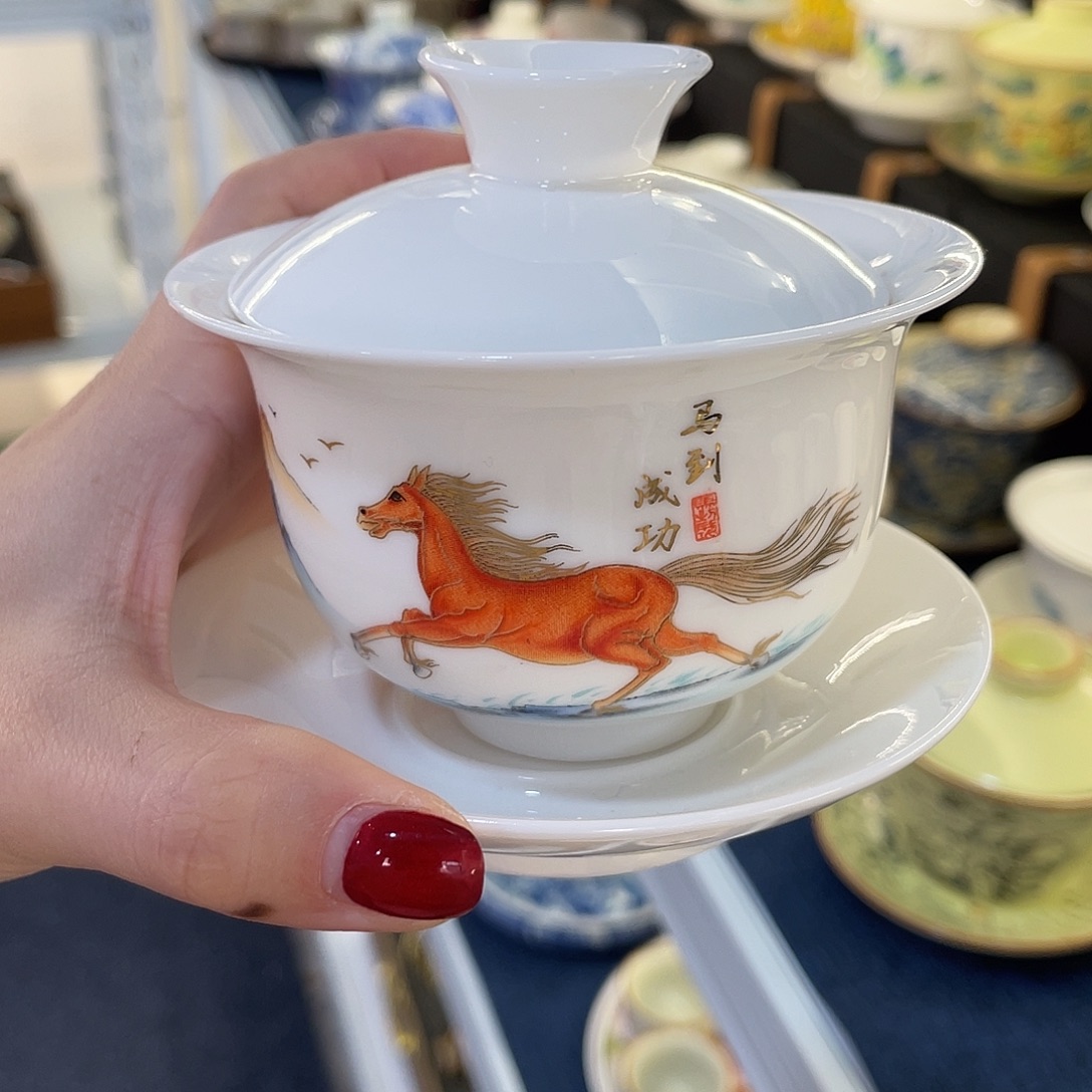 陶景德陶瓷盖碗茶具