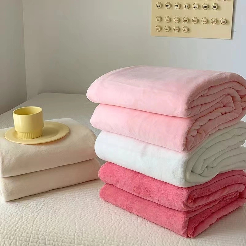 秋冬新款加绒北极绒加厚.双面绒毛毯柔软【颜色花型随机发不挑紫色