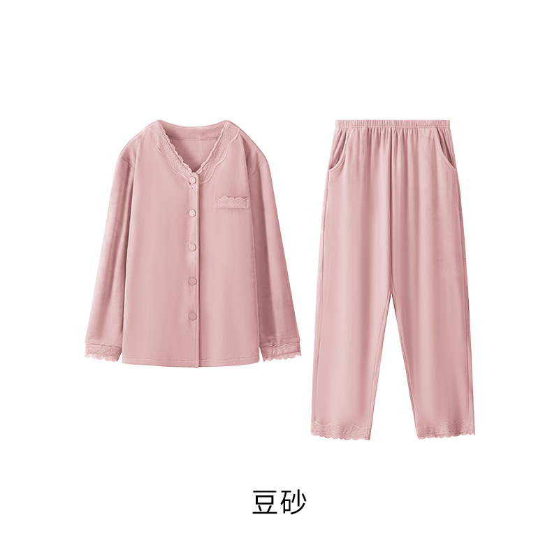 女仕海岛绒开衫休闲套装J0892