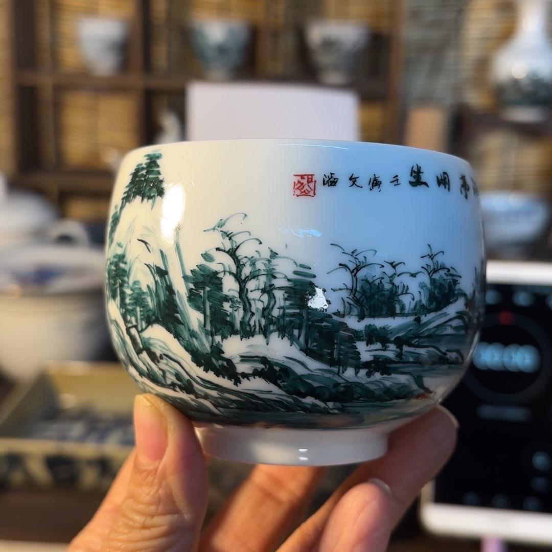 杯音陶诗墨原创手绘高温瓷