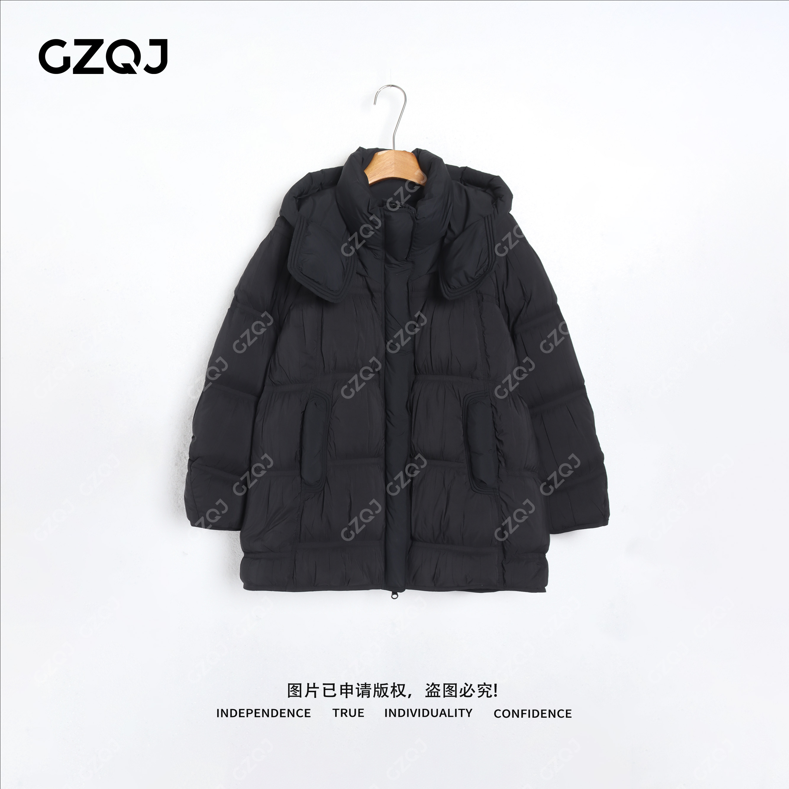 老琴私服【凛冬堡垒】90白鸭绒潮流保暖羽绒服外套女冬季新款  8323