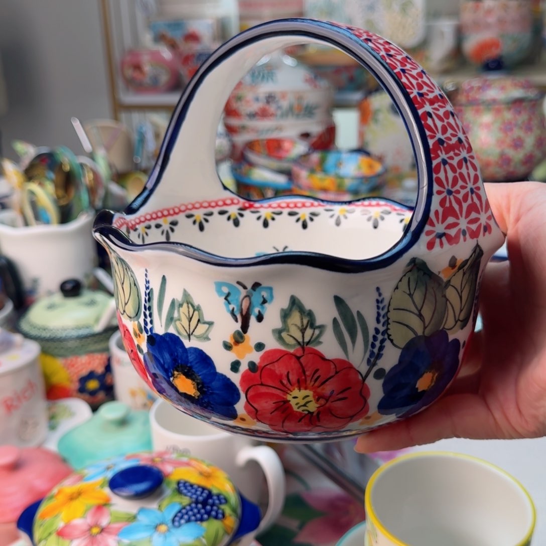 陶瓷花束提篮一只看图