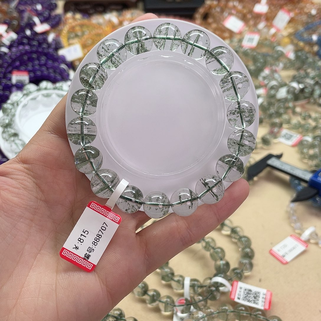 水晶手链未镶嵌花**?绿幽灵