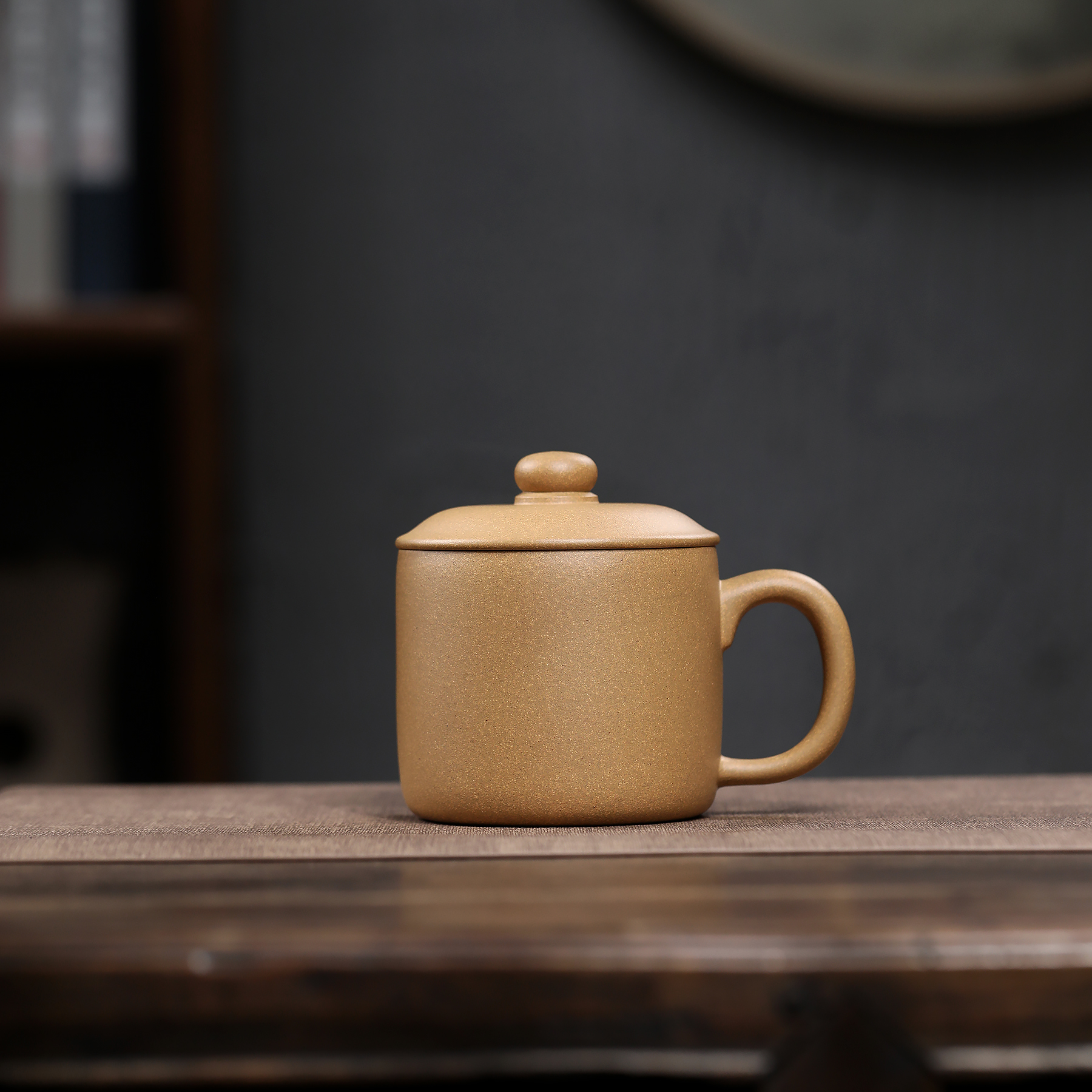 晃口微瑕雪涓宜兴原矿蜜蜡黄段双层玉璧墩墩杯男女士办公盖杯