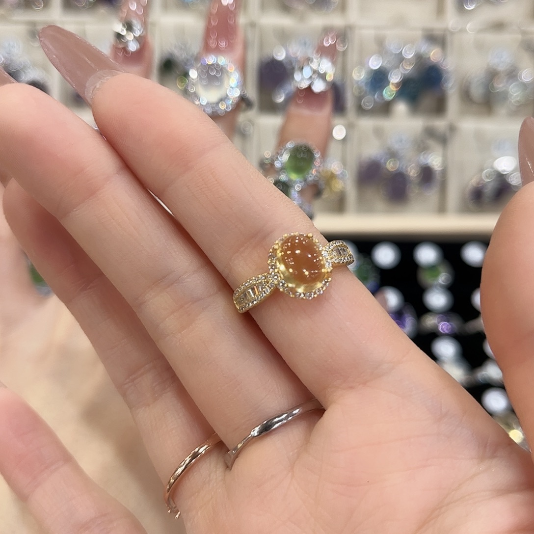 喜****水晶戒指银S925镶嵌