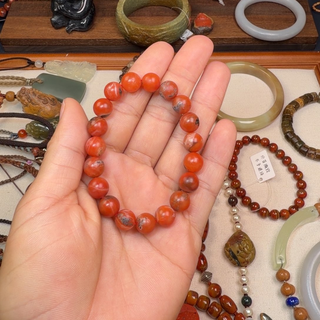 紫***依南红玛瑙未镶嵌手链