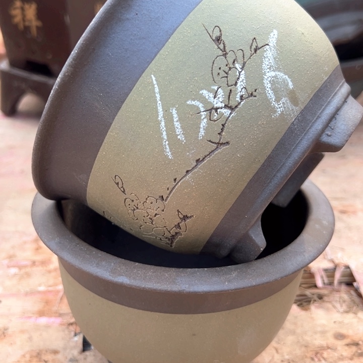 红陶紫砂碗盆口16